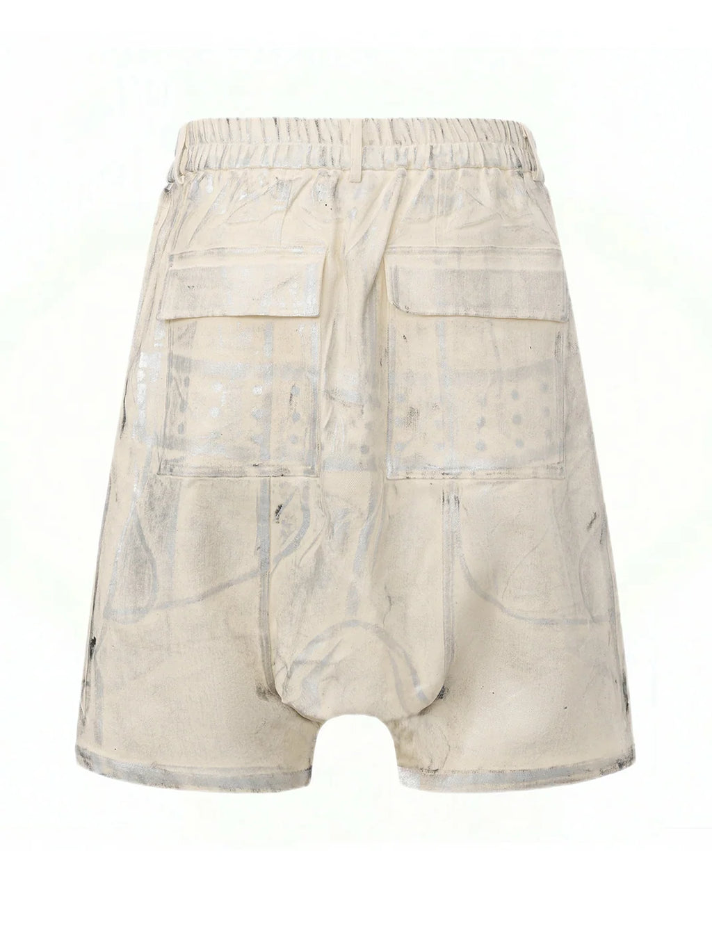 Disark Hot Stamped Rivet Strap Shorts-White