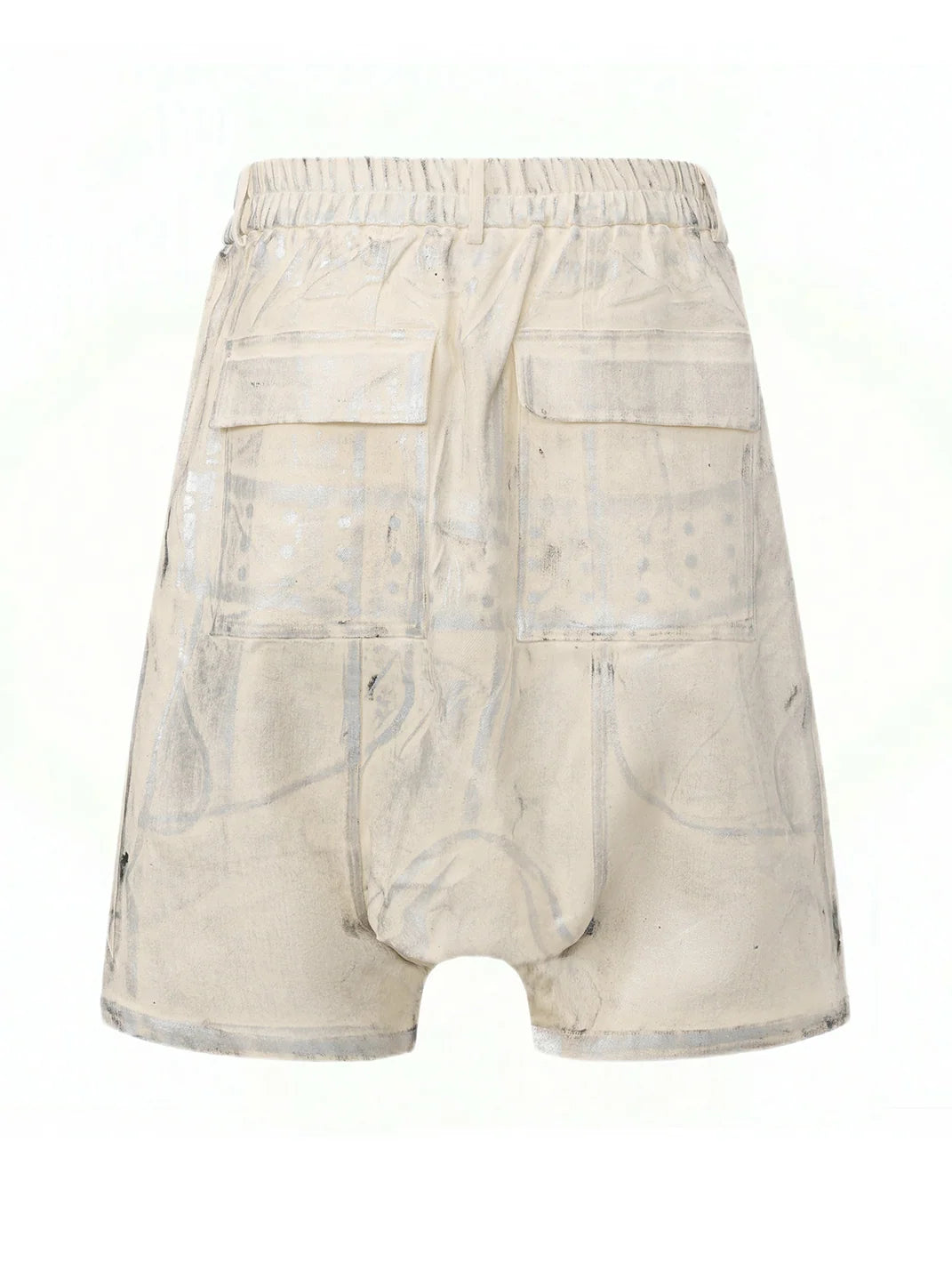 Disark Hot Stamped Rivet Strap Shorts-White