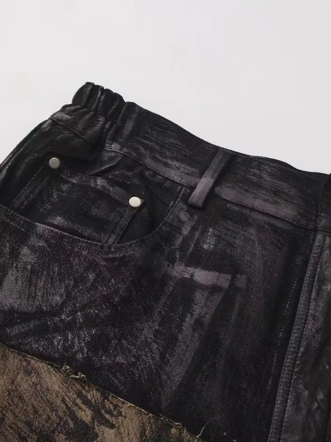 Disark Waxed Double-Layered Flared Pants