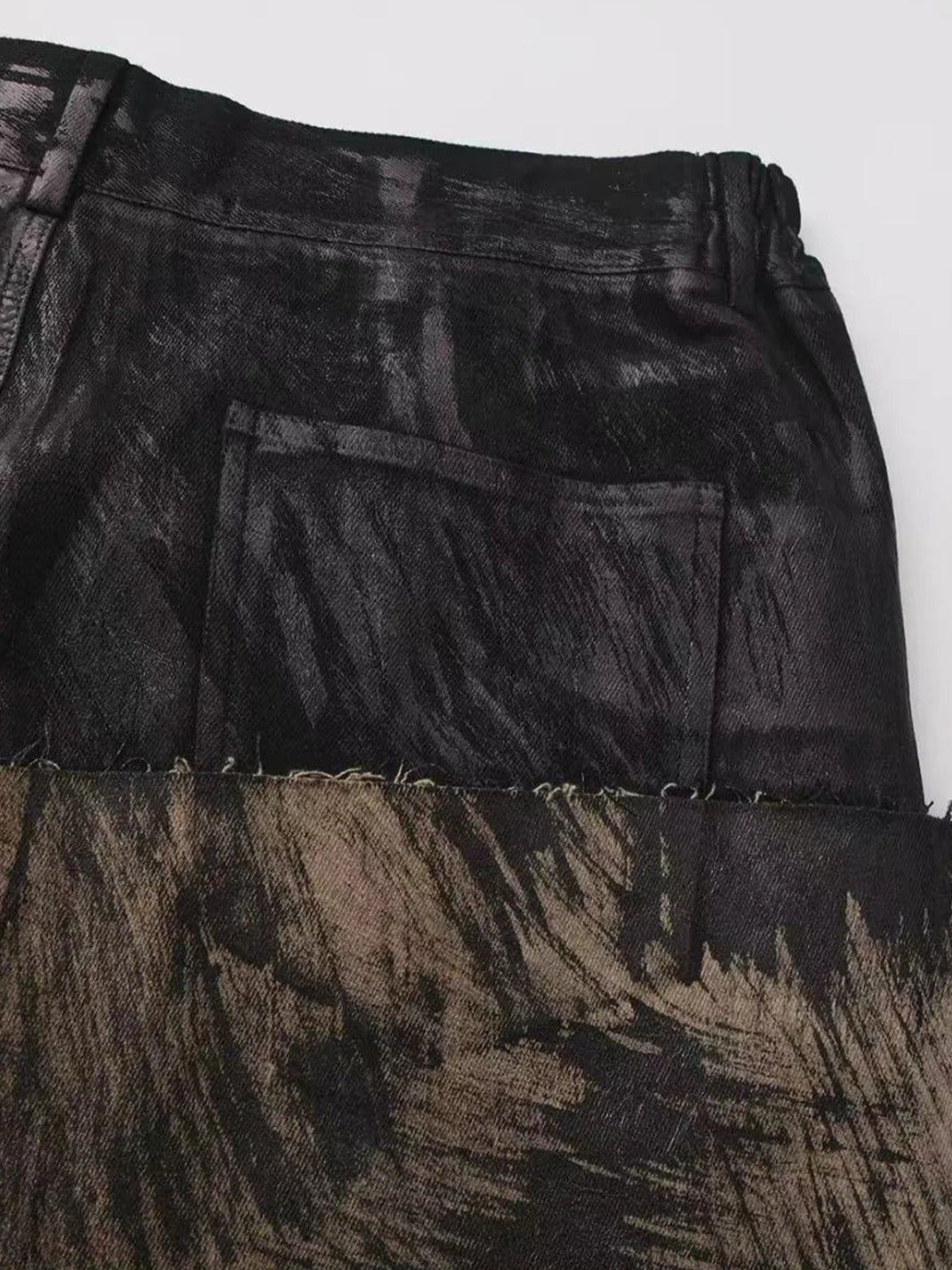 Disark Waxed Double-Layered Flared Pants
