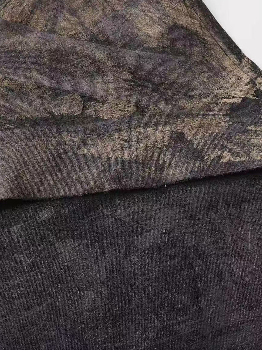 Disark Wax-Painted Patchwork Wide-Leg Pants