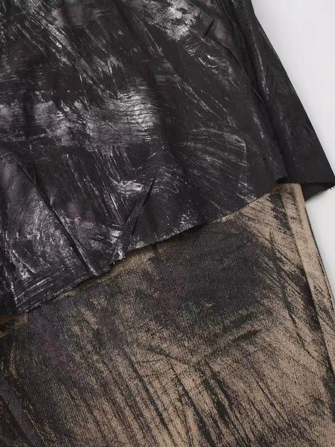 Disark Waxed Double-Layered Flared Pants