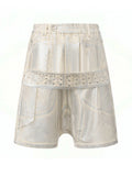 Disark Hot Stamped Rivet Strap Shorts-White