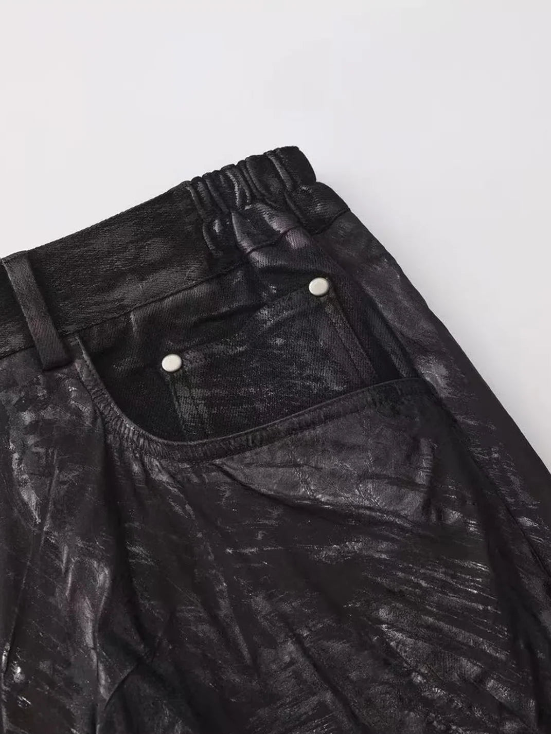 Disark Waxed Double-Layered Flared Pants