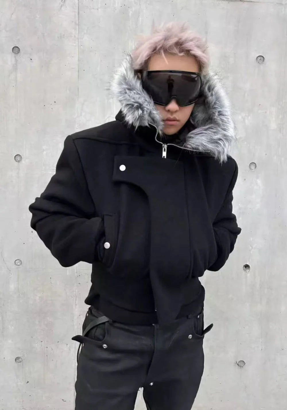 Disark Distressed Layered Cropped N2B Jacket