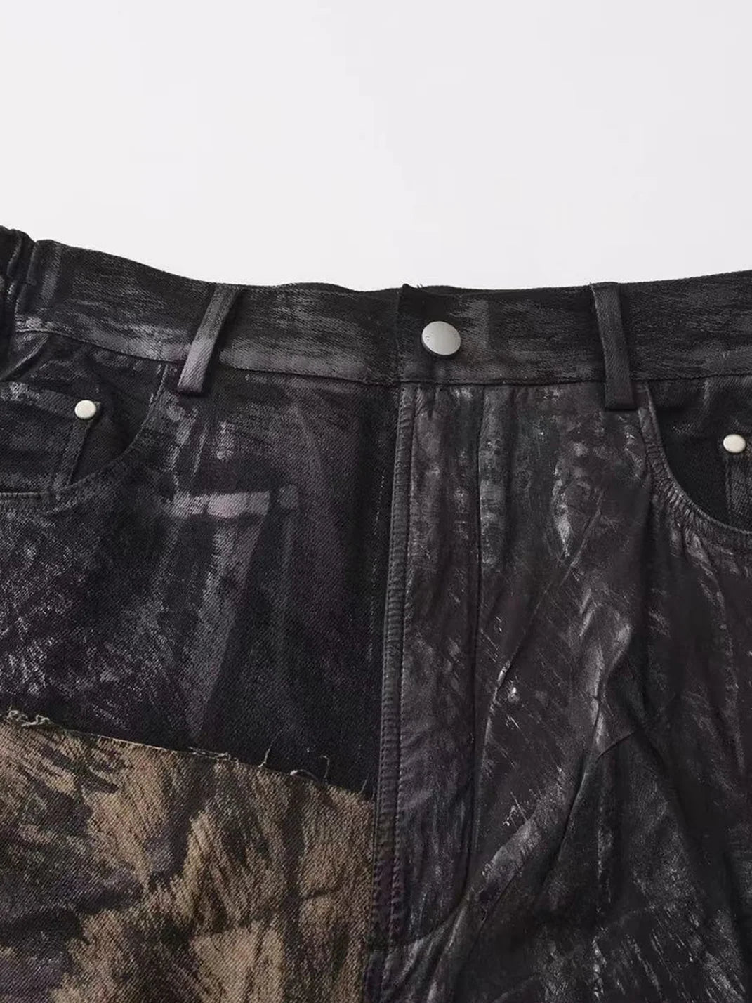 Disark Waxed Double-Layered Flared Pants