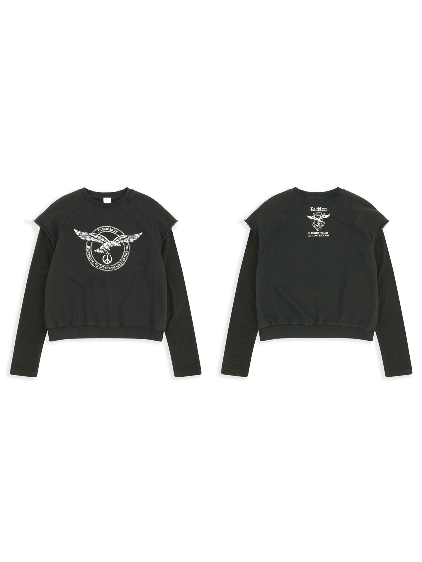 Protocol index Two-Piece Vest Sweatshirt with Waffle Long-Sleeved T-shirt